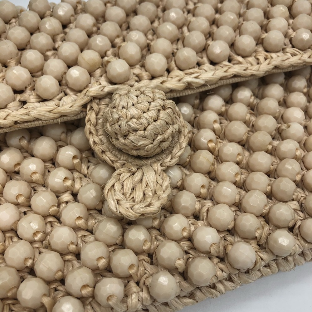 BOHEMIAN NWOT Macrame Beading Cream Colored Clutch - Picture 11 of 11